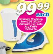 Sunbeam Dry/Spray Iron/Pineware 1.7Ltr Auto Jug Kettle-Each