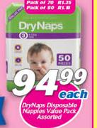 DryNaps Disposable Nappy Pack Of 70-Per Nappy