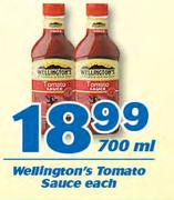 Wellington's Tomato Sauce-700ml Each