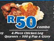 4 Piece Chicken Leg Quarters + 500g Pap & Gravy-Combo