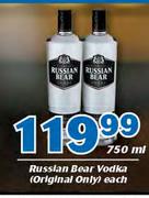 Russian Bear Vodka(Original Only)-750ml Each