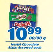 Nestle Chocolate Slabs-80/90g Each