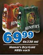 Hunter's Dry/ Gold NRBs-6x330ml Each