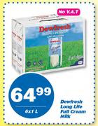 Dewfresh Long Life Full Cream Milk-6x1Ltr