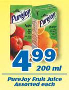 Purejoy Fruit Juice-200ml Each