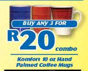 Komfort 10 Oz Hand Painted Coffee Mugs-For 3 