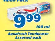 Aquafresh Toothpaste-100ml Each