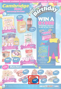 Cambridge Food Klerksdorp : September Month End (20 Sept - 7 Oct 2018), page 1