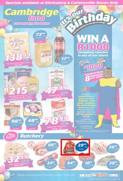 Cambridge Food Klerksdorp : September Month End (20 Sept - 7 Oct 2018), page 1