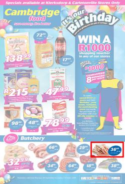 Cambridge Food Klerksdorp : September Month End (20 Sept - 7 Oct 2018), page 1