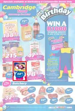 Cambridge Food Klerksdorp : September Month End (20 Sept - 7 Oct 2018), page 1