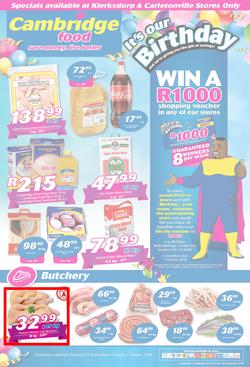 Cambridge Food Klerksdorp : September Month End (20 Sept - 7 Oct 2018), page 1