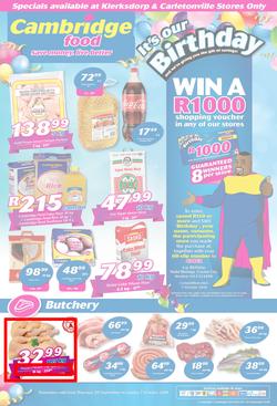 Cambridge Food Klerksdorp : September Month End (20 Sept - 7 Oct 2018), page 1