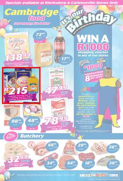 Cambridge Food Klerksdorp : September Month End (20 Sept - 7 Oct 2018), page 1
