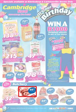 Cambridge Food Klerksdorp : September Month End (20 Sept - 7 Oct 2018), page 1