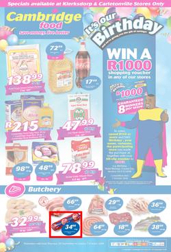 Cambridge Food Klerksdorp : September Month End (20 Sept - 7 Oct 2018), page 1