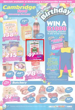 Cambridge Food Klerksdorp : September Month End (20 Sept - 7 Oct 2018), page 1