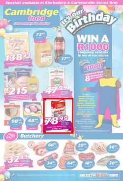 Cambridge Food Klerksdorp : September Month End (20 Sept - 7 Oct 2018), page 1