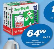 Parmalat Everfresh Long Life Full Cream Milk-6 x 1Ltr