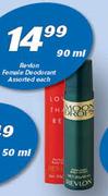 Revlon Female Deeodorant Assorted-90ml Each