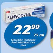 Sensodynee Toothpaste Fresh Mint/Multi Care-75ml Each