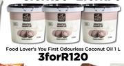 Food Lover's You First Odourless Coconut Oil-For 3 x 1L