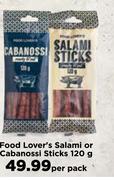 Food Lover's Salami Or Cabanossi Sticks-120g Per Pack