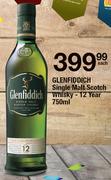 Glenfiddich 12 year Old Single Malt Scotch Whisky-750ml