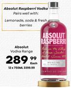 Absolut Vodka Range-750ml