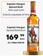 Captain Morgan Spiced Gold Rum-750ml
