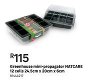 Natcare 12 Cells Mini Propagator Greenhouse-24.5cm x 20cm x 6cm