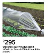 Geolia 100 Micron 7 Arcs Greenhouse Growing Tunnel Kit 1.2m x 3.5m