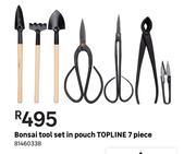 Topline 7 Piece Bonsai Tool Set In Pouch