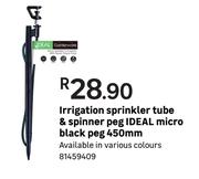 Ideal Micro Black Peg 450mm Iriigation Sprinkler Tube & Spinner Peg