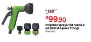 Geolia 5 Piece Fittings Nozzle 8 Jet Irrigation Sprayer Kit