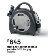 GF 11.5m Grey Portable Garden Aquabag Hose & Reel