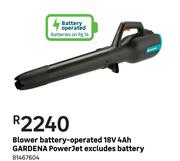 Gardena 18V 4Ah Battery Operated Power Jet Blower (Excludes Battery)