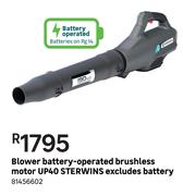 Sterwins UP40 Battery Operated Brushless Motor Blower (Excludes Battery)