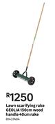 Geolia Lawn Scarifying Rake 150cm (Wood Handle) 40cm Rake