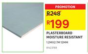 Plasterboard Moisture Resistant 1.2m x 2.7m 12mm