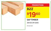 Sap Timber 38 x 38 3m SABS