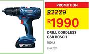 Bosch Drill Cordless GSB 180 LI
