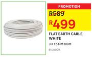 Flat Earth Cable White 3X1.5mm 100M