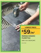 Merida Ceramic Floor Tile Grey 35 x 35cm(2 Sqm)-Per Sqm
