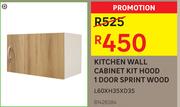 Kitchen Wall Cabinet Kit Hood 1 Door Sprint Wood L60 x H35 x D35