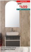 Arched Frameless Mirror 5mm W60cm x H110cm 81475678