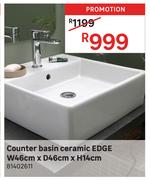 Edge Counter Basin Ceramic W46cm x D46cm x H14cm 81402611
