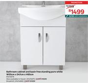 Bathroom Cabinet & Basin Free Standing Pure Brookhill W55cm x D47cm x H85cm 81474869