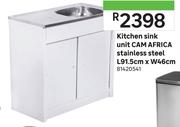 CAM Africa Kitchen Sink Unit Stainless Steel L91.5cm x W46cm 81420541