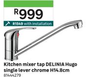 Delinia Kitchen Mixer Tap Hugo Single Lever White H14.8cm 81444249